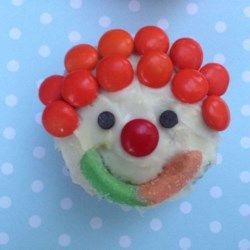 Clown Cupcakes - Allrecipes.com Chloe Art, Clown Cupcakes, Clown Party, Kid Snacks, Kids Camp, Cupcake In A Cup, Spice Cupcakes, Cinnamon Cream Cheese Frosting, Carnival Themes