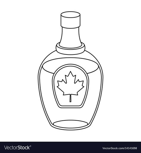 Canadian maple syrup in a bottle canada single vector image on VectorStock Maple Syrup Bottle, Canadian Maple Syrup, Maple Syrup Bottles, Clay Gifts, Bottle Logo, Syrup Bottle, Canadian Maple, Maple Syrup, Syrup