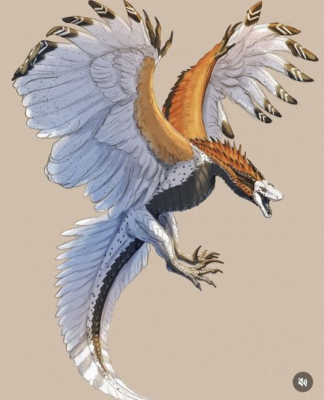 Dragons With Feathered Wings, Four Headed Dragon, Creature Design Tips, Winged Creature Art, Fantasy Birds Mythical Creatures, Beautiful Dragon Art Mythical Creatures, Winged Serpent Art, Owl Dragon Hybrid, Winter Dragon Art