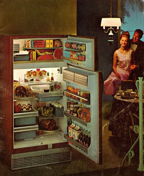 Romantic evening by the refrigerator Open Fridge Photography, Open Fridge Illustration, Refrigerator Illustration, Fridge Photography, Refrigerator Vintage, Fridge Vintage, Open Refrigerator, Open Fridge, Vintage Fridge