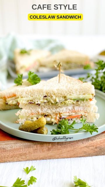 Ritu Khemka on Instagram: "Coleslaw Sandwiches Cafe style super quick, healthy, crunchy and delicious vegetarian coleslaw sandwiches for to-go lunch or snack. This is the only coleslaw recipe you’ll ever need❤️ Don’t forget to check the vegan Mayo recipe which I have shared earlier! Follow @thehealthyrasoi for more #coleslaw #coldsandwich #vegsandwich #sandwichporn #sandwichlover #teasandwiches #snackideas #gharkakhana #quickmeals #desikhana #veganrecipes reels #reelsinstagram #reelitfeeli Coleslaw Sandwich, Veg Sandwich, Vegan Mayo, Cold Sandwiches, Cafe Style, Coleslaw Recipe, Lunch To Go, Tea Sandwiches, Delicious Vegetarian