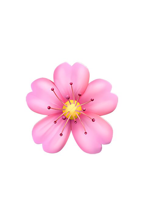 The emoji 🌸 Cherry Blossom depicts a pink flower with five petals and a yellow center. The petals are arranged in a circular shape, and the flower has a green stem and leaves. The overall appearance is delicate and beautiful, resembling the iconic cherry blossom trees that bloom in the spring. Emoji Flower, Apple Emojis, Emoji Stickers Iphone, Ios Emoji, Blossom Wallpaper, Icon Emoji, Album Artwork Cover Art, Emoji Wallpaper Iphone, Apple Flowers