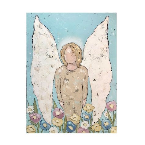 Fabric Angels, Garden Angel, Garden Angels, Angel Painting, Living Room Canvas, Holiday Art, Bathroom Wall Art, Art Themes, Pastel Painting