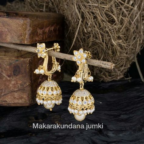 Makara Kundanalu Earrings, Makarakundanalu Designs, Makara Kundanalu, Gold Makarakundanalu, Makarakundanalu Earrings, One Gram Gold Jewellery, Gold Jhumka, Unique Gold Rings, Blessed Wednesday