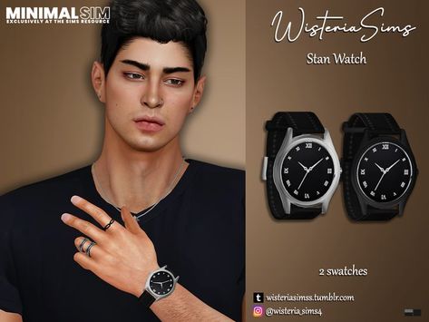 The Sims Resource - Sims 4 - Bracelet - WisteriaSims - MINIMAL SIM - STAN WATCH - Wrist left Mods Sims 4, Sims 4 Men Clothing, Sims 4 Male Clothes, Sims Free Play, Cc Shoes, Mens Jewerly, Sims 4 Cc Shoes, Sims 4 Cc Folder, New Mods