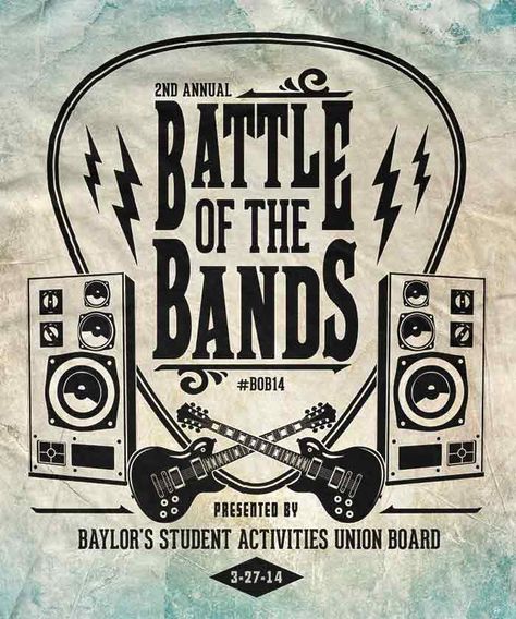 Baylor Student Activities Battle of the Bands Shirt. Baylor University. Student Organization. Shirt Designs. #BearCotton Bands Shirt, Baylor Shirt, Drumline Shirts, Logo Tshirts, Band Banners, Hoco 2023, Marching Band Shirts, Battle Of The Bands, Greek Week