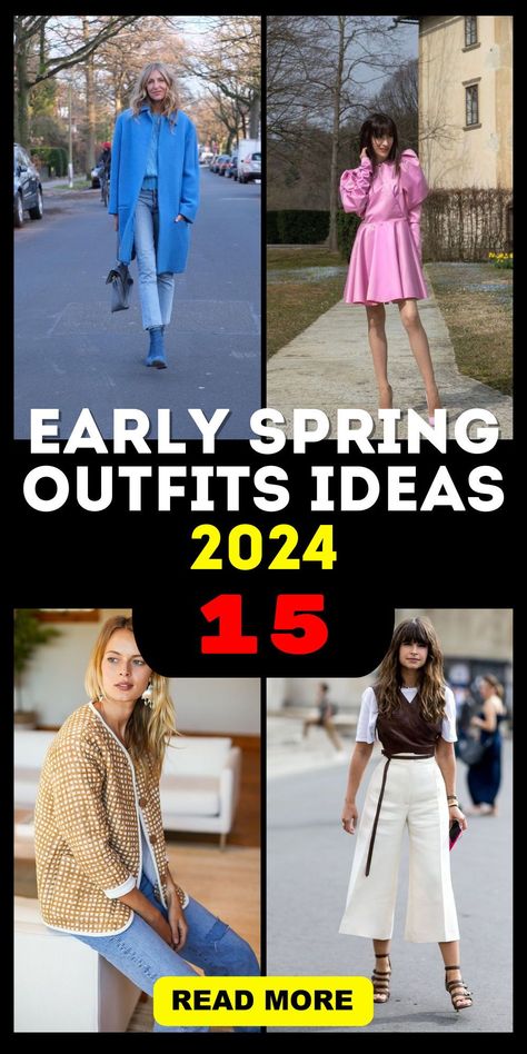 A Palm Springs outfit for 2024, ideal for a cold day in NYC, features a puffer jacket over a cozy turtleneck and high-waisted jeans. This ensemble is a perfect example of casual 2024 trends, blending warmth with style. It's accessorized with a beanie and gloves, making it practical for the chilly weather while still maintaining a chic aesthetic. Cold Spring Day Outfit, Spring Coat Outfit, Springs Outfit, Spring Business Casual Outfits, Early Spring Fashion, Palm Springs Outfit, Spring Trench Coat, Day In Nyc, Pink Pleated Dress