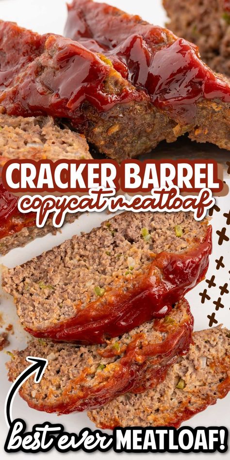 Try our trusted Cracker Barrel Meatloaf recipe with a savory glaze (and a secret ingredient!). Perfect for a satisfying meal backed by a decade of cooking expertise. Cracker Barrel Meatloaf Recipes Best, Meatloaf Recipes Cracker Barrel, Cracker Barrel Meatloaf Recipe Copycat, Cracker Barrel Meatloaf Recipes, Meatloaf With Crackers, Meatloaf Recipes Best, Copycat Cracker Barrel Meatloaf, Meatloaf Recipes Easy, Best Meatloaf Recipes