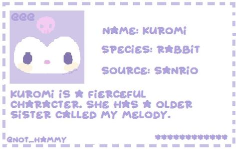 Kuromi Outline, Hello Sanrio Characters, Hello Sanrio, Cute Typography, Diy Room Decor Videos, Id Card Template, Hello Kitty Characters, Art Studio At Home, Easy Paper Crafts Diy