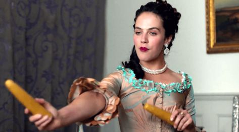 Charlotte Wells Harlots, Head From The Back, Charlotte Wells, 18th Century Stays, Jessica Brown Findlay, Jessica Brown, Afternoon Dress, Printed Cotton Dress, Movie Costumes