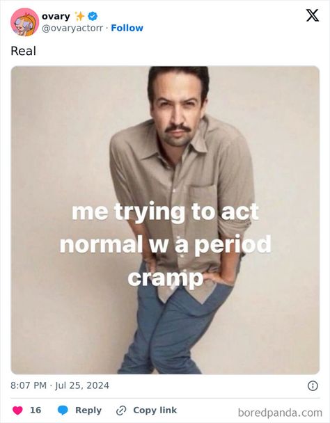 Cramps Meme, Brown Pantone, Instagram Captions For Selfies, My Last Day, Period Cramps, Internet Culture, Manuel Miranda, Lin Manuel Miranda, Lin Manuel