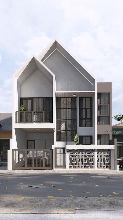 Scandinavian house design by architect tanganketiga If you want a service, send me a message, or contact me at my email: contact@saberilyass.co OR ilyass.saber@uit.ac.ma My Instagram @saber.ilyass 6x10 House Design, Skandinavian Houses Design, Fasad Scandinavian, Scandinavian House Design Exterior, Scandinavian Facade, Small Row House Design, Scandinavian House Exterior, Scandinavian Exterior, Scandinavian House Design