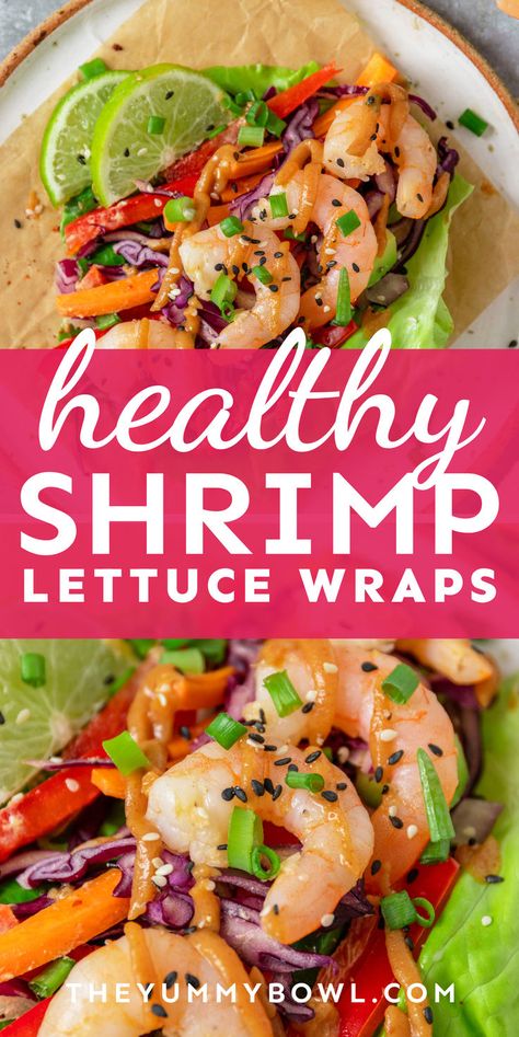 Healthy Shrimp Lettuce Wraps. Healthy Shrimp Lettuce Wraps, Healthy Taco Shrimp Lettuce Wraps, Salmon Fettuccine, Bang Bang Salmon Bites, Lettuce Wraps With Peanut Sauce, Healthy Lettuce Wraps, Flatbread Wraps, Butter Cod, Bang Bang Salmon