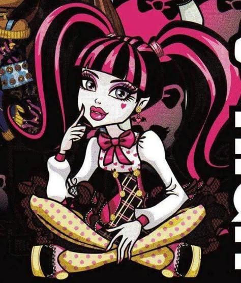 Monster High Wallpaper Draculaura, Monster High Original Characters, Monster High Art Draculaura, Monster High G1 Art, Monster High Official Art Draculaura, Monster High Makeup, Monster High Doll Clothes, Monster High Pictures, Monster High Characters