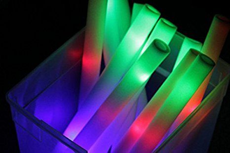 100 Pack - Multicolor LED Foam Sticks Glow Batons - 3 Modes - 18" - Great for Weddings and Parties Led Foam Sticks, Foam Glow Sticks, Glow Stick Wedding, Glow Stick Party, Multicolor Wedding, Led Stick, Glow Sticks, Wedding Favors For Guests, Color Changing Led