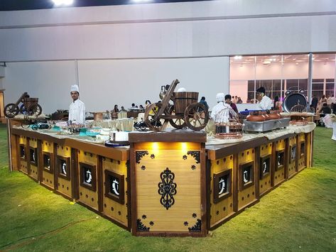 Wedding Buffet Decoration, Buffet Counter, Marriage Hall, Food Counter, Buffet Decor, Catering Display, Wedding Entrance Decor, Lawn Design, Display Counter