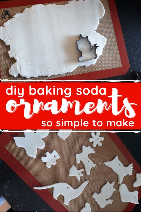 Baking Soda Ornaments Recipe Corn Starch, Baking Soda Corn Starch Ornaments, Snowman Salt Dough Ornaments, No Bake Ornaments For Kids, Baking Soda Handprint Ornaments, How To Make Dough Ornaments, Gluten Free Salt Dough Ornaments, Flour Christmas Ornaments, No Bake Dough Ornaments For Kids