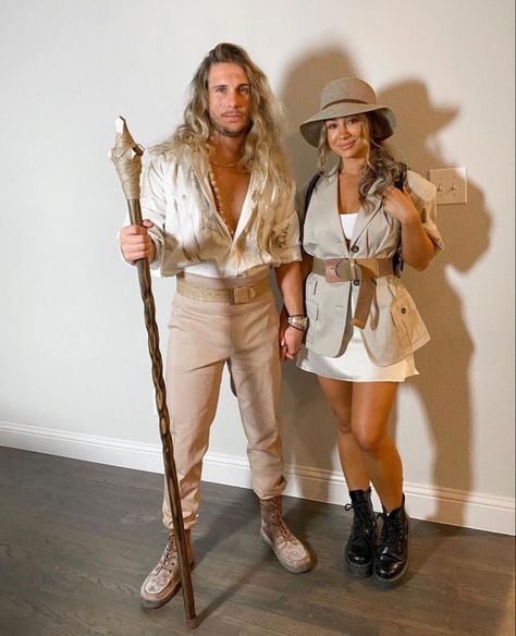 Tarzan And Jane Costumes, Jungle Costume, Julia Havens, Jungle Outfit, Tarzan And Jane, Couples Halloween Outfits, Cute Couple Halloween Costumes, Halloween Costume Outfits, Jungle Party