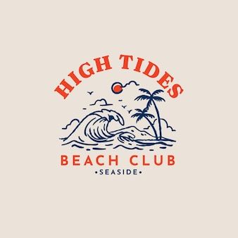 Vintage Surf Brand Logos, Beach Cafe Logo, Beach Club Logo, Beachy Logo, Beach Logos, Surf Shop Logos, Surf Logos, Beach Branding, Club Logo Design