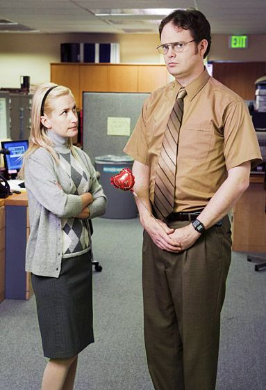 Angela Martin and Dwight Shrute | Scranton Branch Angela And Dwight Halloween Costume, Angela From The Office Costume, Angela The Office Costume, Dwight And Michael Costume, Dwight Costume, Angela And Dwight Costume, The Office Outfits, The Office Characters Costumes, Dwight And Angela Couple Costume