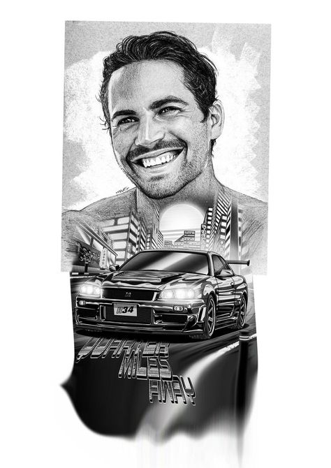 Paul walker, tattoo design, quarter miles away, fast and furious,nissan,skyline,black and gray, tattoo,tattoday,car,artwork,design,realistic Paul Walker Tattoo Fast And Furious, Nissan Skyline Tattoo Ideas, Fast And Furious Artwork, Nissan Tattoo, Nissan Skyline Tattoo, Paul Walker Tattoo Ideas, Fast And Furious Drawings, Paul Walker Drawing, Drift Tattoo