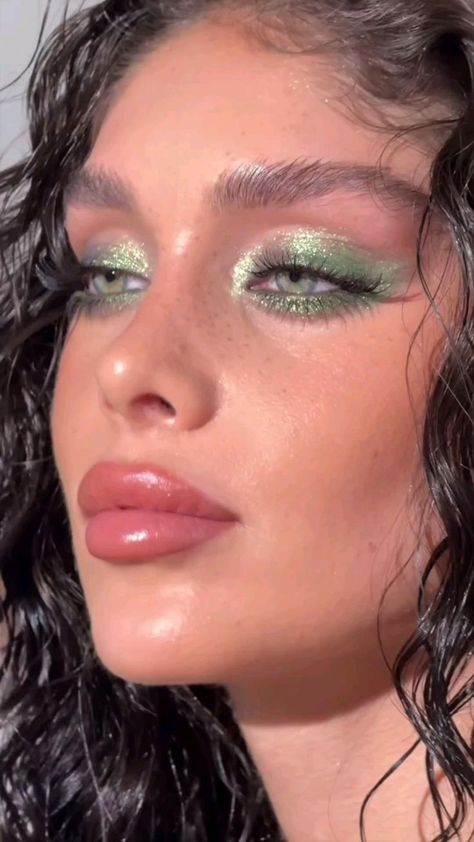 Sparkling eyes for my beautiful muse Aly Aleyna using Danessa Myricks Beauty Lightwork V palette 130 makeup / hair by Shari Brown.mua - 😘 Sparkling eyes for my beautiful muse @alyaleyna using @danessa_myricks Lightwork V palette 130 makeup / hair by … in 2024 | Artistry makeup, Sparkly makeup, Ethereal makeup - 👀 Make Up With Green Eyes, Softer Makeup Looks, Sparkling Makeup Ideas, Subtle Pop Of Color Eye Makeup, Pastel Eyeshadow Looks Simple, Colorful Smokey Eye Makeup, Danessa Myricks Makeup Looks, Danessa Myricks Palette, Makeup For Green Eyes And Blonde Hair