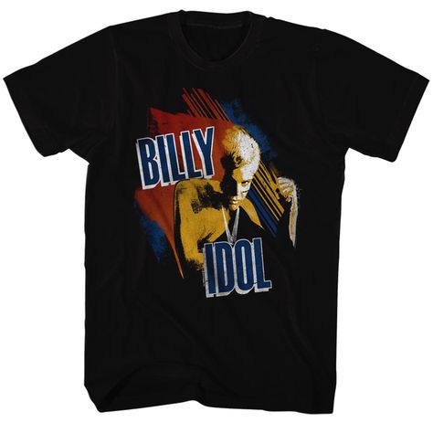 Billy idol shirt idol black tee t-shirt 80s Band Tees, Weird Aesthetic, Billy Idol, Tour Merch, Rock Concert, Disney Stars, Band T Shirts, Concert Shirts, Clothing Retail