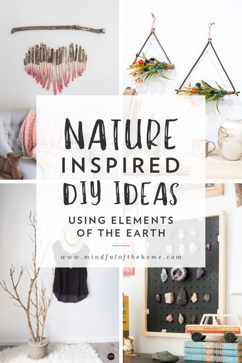 Are you on a budget and looking for nature inspired home decor ideas? These DIY projects are easy and cheap, using natural elements that you can find yourself, like tree branches, driftwood, shells, and leaves. These crafts will add a touch of rustic charm to your bedroom or living room, whether you live in a house or an apartment! #nature #DIY #homedecor #natural #natureinspired #ecofriendly #trees #driftwood #coastal #rustic Nature Home Decor Diy, Diy With Branches, Natural Crafts To Sell, Twig Art Diy Tree Branches Boho, Diy Nature Decor Bedroom, Natural Wall Decor Ideas, Tree Branches Ideas Diy Projects, Diy Natural Decor, Diy Nature Decor Craft Ideas