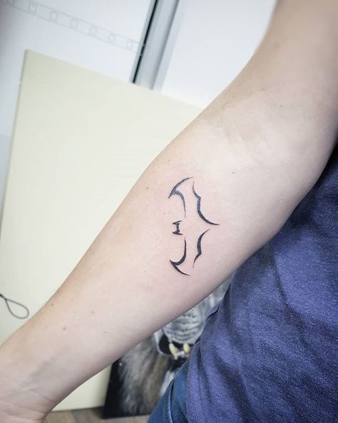 Minimalist Batman Tattoo, Small Batman Tattoo, Batman Tattoos For Women, Batman Tatoos, Batman Tattoos, Matching Friend Tattoos, Simple Tattoos For Women, Batman Tattoo, Special Tattoos