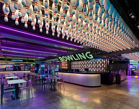 Sport Bar Design, Bowling Design, Roller Skating Rink, Window Brands, Bowling Center, Nightclub Design, Health Bar, Bar Interior Design, Bowling Alley