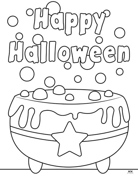 Happy Halloween Coloring Pages For Kids, Bold And Easy Coloring Page Halloween, Happy Halloween Coloring Pages, October Coloring Pages, Cute Halloween Pictures, Halloween Coloring Pictures, Free Coloring Pictures, Halloween Colouring, Donut Drawing