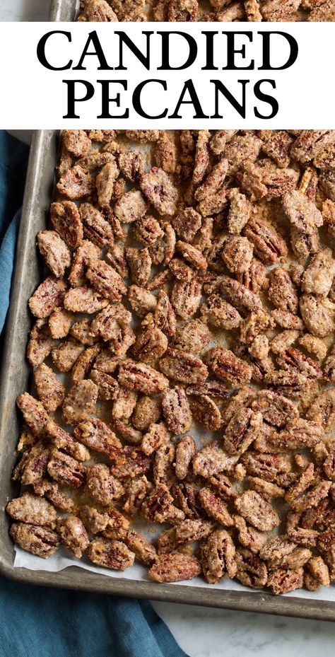 Cinnamon Sugar Pecans, Candied Pecans Recipe, Spiced Pecans, Nut Recipes, Christmas Candy Recipes, Crunchy Pecans, Pecan Recipes, Candied Pecans, Cooking Classy