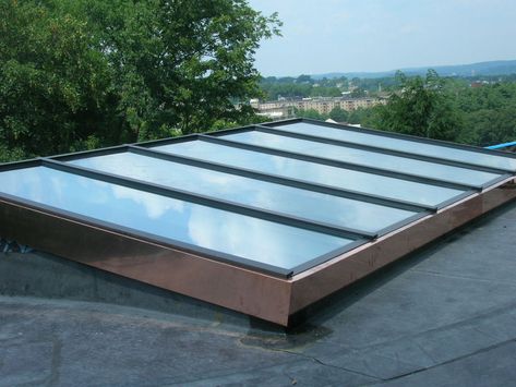 Low Profile Skylight | Glass House, LLC Large Skylight, Planted Skylight, Antique Skylight, How To Install Skylight, Giant Skylight, Skylight Glass, Skylight Installation, Roof Skylight, Skylight Design