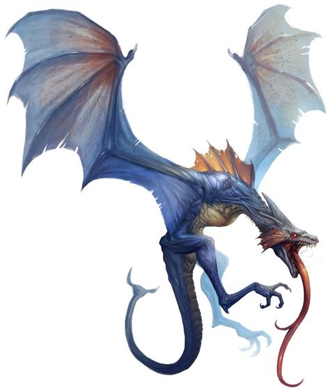 Wyvern | Pathfinder Wiki | Fandom Dragon Images, Dnd Monsters, Fantasy Beasts, Dragon Pictures, Fantasy Monster, Dragon Artwork, Blue Dragon, Mythical Creatures Art, Mythological Creatures