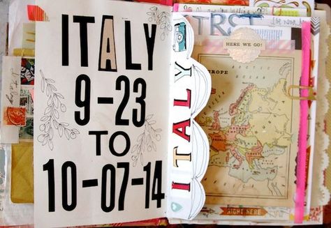 Italy Journal Aesthetic, Italy Travel Journal, Roadtrip Scrapbook, Italy Journal, Italy Scrapbook, Road Trip Journal, Journal D'inspiration, Travel Journal Cover, Milan Travel