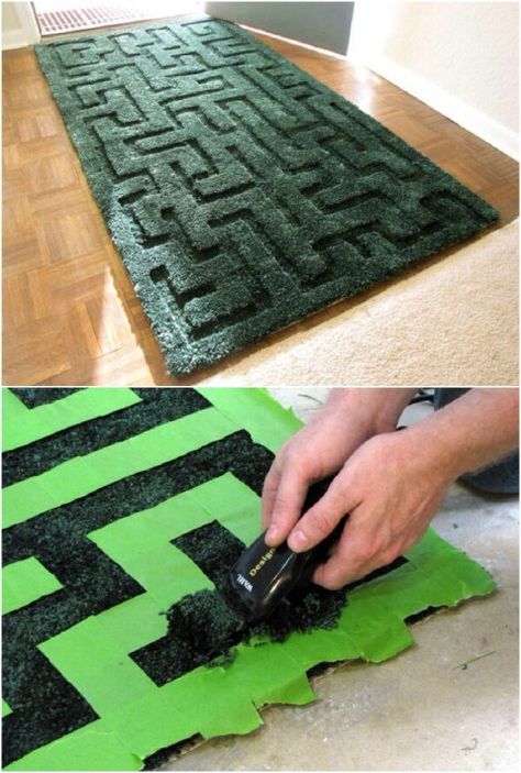 Magnificent Maze - 30 Magnificent DIY Rugs to Brighten up Your Home Labyrinth rug. Too cool Diy Rug Ideas, Tufting Diy, Homemade Rugs, Funky Rugs, Rug Ideas, Diy Carpet, Diy Rug, Rug Hooking, Cool Rugs