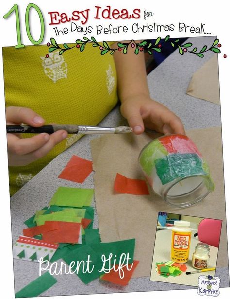 10 Easy Classroom Christmas Ideas For That Last CRaZy Week Before Break! Make this simple parent gift! Classroom Christmas Ideas, Gifts From Students To Parents, Easy Parent Gifts, Preschool Christmas Gifts, Students Christmas, Parents Christmas, Classroom Christmas, Student Christmas Gifts, Christmas Kindergarten