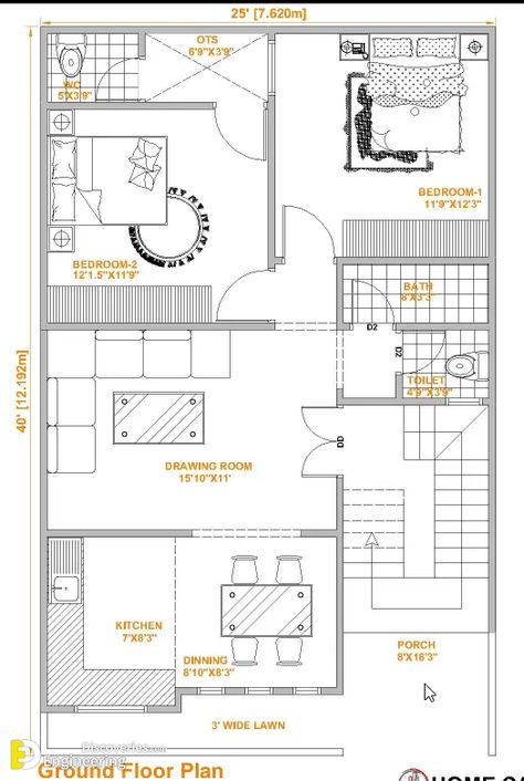 24×40 House Plans, 24x40 Floor Plans Layout, Modern House Design Layout, 25x40 House Plans 2bhk, 24x40 House Plans, 25 X 40 House Plans, 25x40 House Plans, Simple Modern House Design, House Design Layout