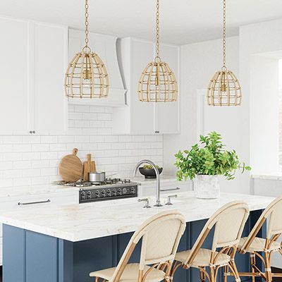 Wren 1-Light Pendant | Capital Lighting Fixture Company White Beach Kitchen, Modern Kitchen Pendants, Coastal Pendant, Farmhouse Wall Sconces, Farmhouse Style Lighting, Modern Farmhouse Lighting, Boho Lighting, Capital Lighting Fixture, Rattan Pendant Light