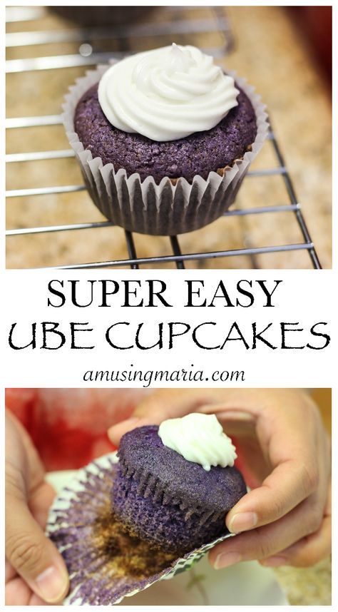 Ube Cupcake Recipe, Ube Cupcakes, Ube Desserts, Ube Dessert, Filipino Dessert Recipes, Ube Recipes, Filipino Food Dessert, Crinkle Cookies Recipe, Filipino Food Recipes