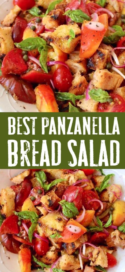 Tomato And Bread Salad, Tuscan Salad, Bread Salad Recipe, Italian Bread Salad, Rustic Salad, Panzanella Salad Recipe, Tomato Bread, Panzanella Salad, Bread Salad