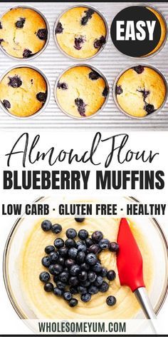 Blueberry Muffins With Almond Flour, Blueberry Muffins From Scratch, Almond Flour Blueberry, Recipe With Almond Flour, Muffins From Scratch, Low Carb Blueberry Muffins, Almond Flour Blueberry Muffins, Paleo Blueberry Muffins, Dolce Poche Calorie