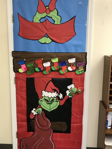 Door Grinch Decorations, Grinch Stole Christmas Door Decorations, Christmas Door Decorations The Grinch, Christmas Door Decorating Contest Grinch Theme, Office Door Christmas Decorations Ideas Grinch, Christmas Door Decorations For School Grinch Decorating Ideas, Christmas Door Decorating Contest Office Grinch, Grinch Door Contest, Grinch Theme Classroom Door