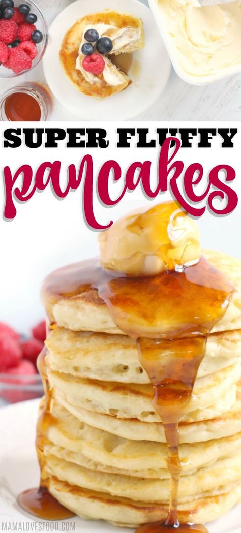 Best Fluffy Pancakes, Pancake Recipe Easy Fluffy, Super Fluffy Pancakes, Easy Pancake Recipe, Healthy Recipes Crockpot, Easy Pancake, Fluffy Pancake Recipe, Homemade Pancake Recipe, Recipes Potato