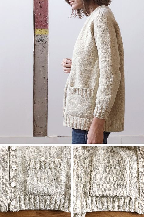 Knit Cardigan With Pockets, Cozy Knit Cardigan With Pockets, Knitting Pockets Tutorial, Classic Knit Cardigan With Pockets, Knit Button-up Sweater With Pockets, Knit Cardigan Pattern, Knitting Paterns, Hand Crochet Baby Blanket, Knitting Instructions