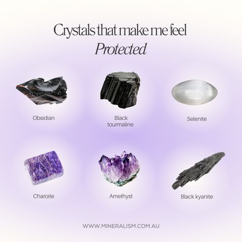 Feeling the need for extra protection and positive energy? These powerful stones have your back:   🖤 Black Tourmaline  🤍 Selenite 🖤 Black Kyanite  🖤 Obsidian 💜 Amethyst  💜 Charoite   Keep these crystals close to feel safe, balanced, and grounded.  #CrystalHealing #SpiritualProtection #EnergyProtection #Mindfulness #BlackTourmaline #Selenite #Obsidian #Amethyst #Charoite #CrystalsForProtection Crystals For Protection, Black Kyanite, Mineral Jewelry, Spiritual Protection, Crystal Magic, Love Rocks, Feel Safe, Crystal Shop, Australian Opal