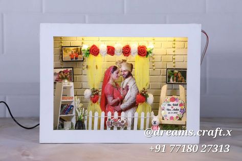 Product Personalised Miniatures box Frame ✨️💖 -17 Designs Fixed -Only Photo's Coustmised -Size 9x12 Inches -Wooden Material -Led's Including #minaturesbox #miniature #frame #shadowboxing #shadowbox #framebyframe Box Frames, Shadow Box, Miniatures, Frame, Quick Saves, Design