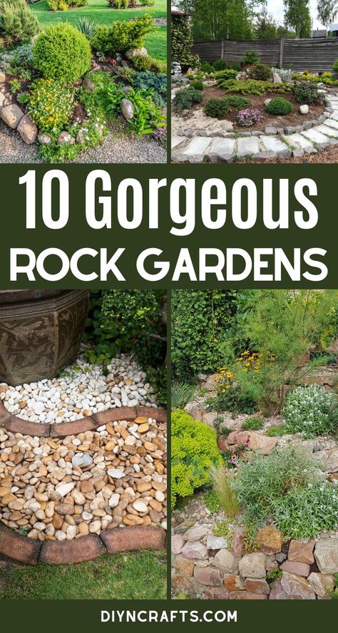 Add beauty to your yard with these incredible DIY rock gardens. This is a great way to add a stunning garden decoration with little time or effort involved. #diy #gardening #rockgarens #backyard #landscaping #yarddecor #backyard #backyardgarden #easygarden Diy Rock Garden, Easy Garden Ideas Landscaping, Rock Flower Beds, Moderne Have, Rockery Garden, River Rock Garden, Whimsical Garden Art, River Rock Landscaping, Rock Garden Design