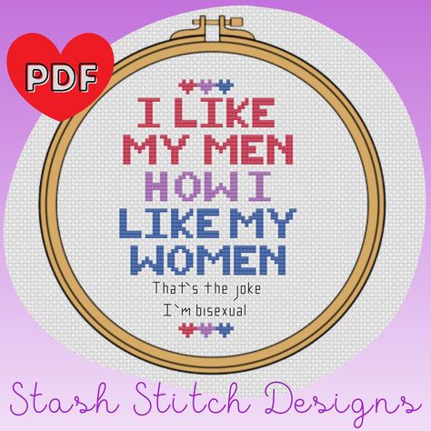 Sapphic Cross Stitch, Pride Cross Stitch Pattern, Geeky Cross Stitch Patterns, Yarn Crafts Crochet, Subversive Cross Stitch, Hand Dyed Fabric, Cross Stitch Funny, Diy Cross Stitch, Stitch Design