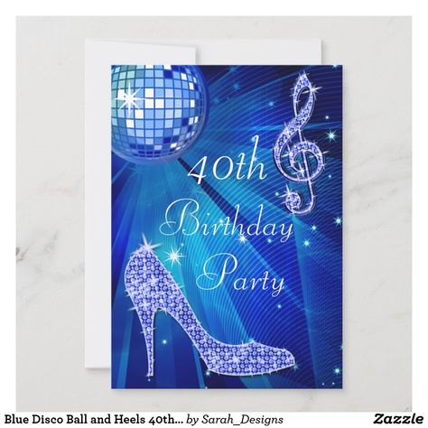 Blue Disco Ball, 65th Birthday Invitations, Sparkle High Heels, Disco Mirror, Sparkles Background, Stilettos Shoes, Disco Theme, 16th Birthday Invitations, 55th Birthday